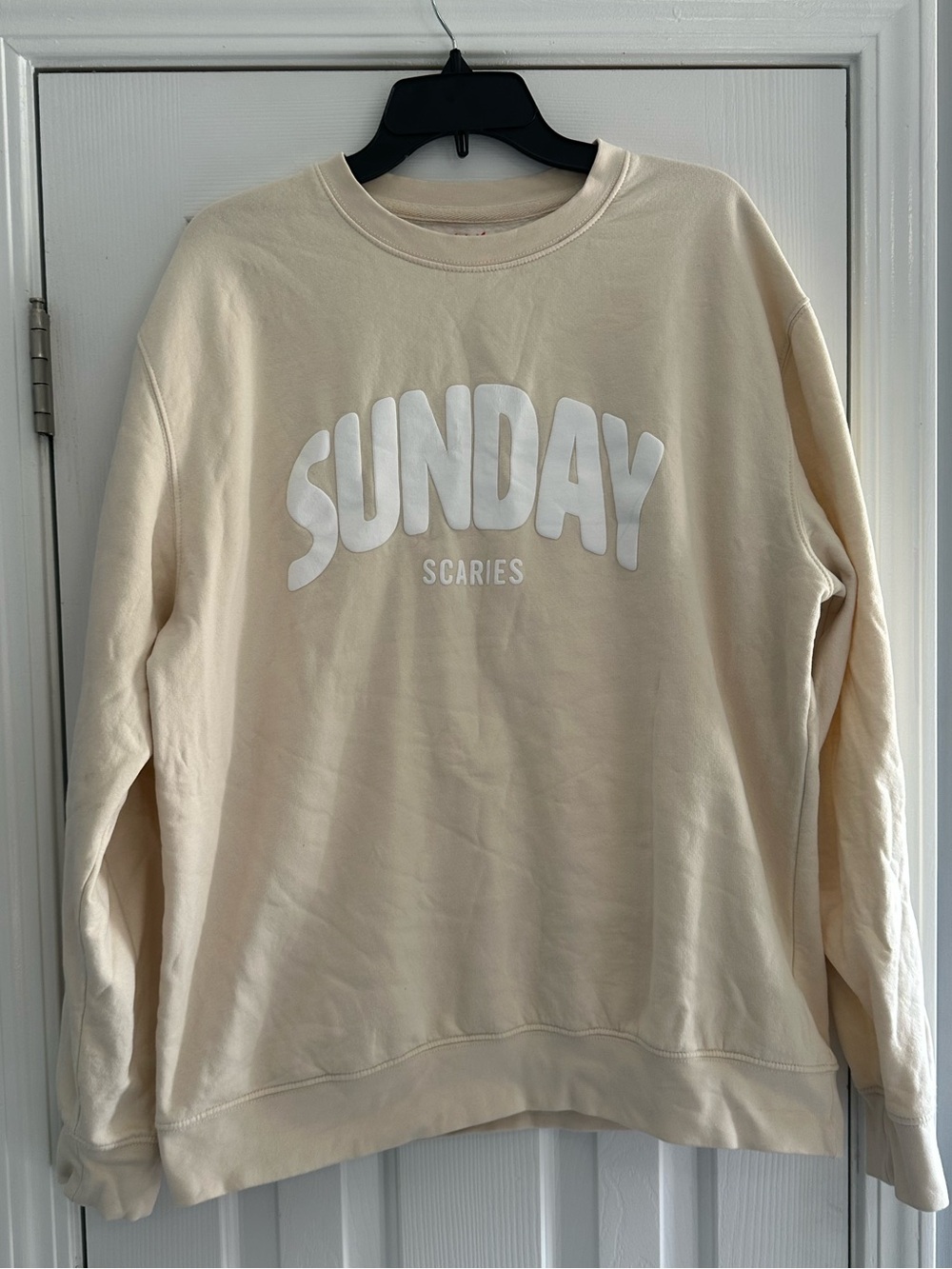 Girl Tribe Co Sunday Scaries Cream Oversized Sweatshirt Size XL
